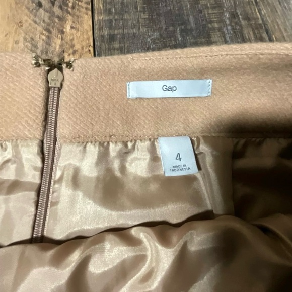 Gap Skirt Womens Size 4 Beige Wool Blend Short A-Line Sailor Style Rear Zip - Picture 11 of 12